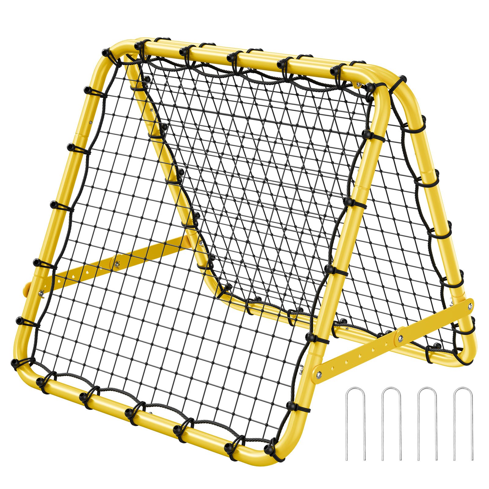 VEVOR Red de Rebote para Fútbol Portátil, con Ángulos Totalmente Ajustables, Ayudas y Equipamiento a Niños, Adolescentes y Todas las Edades, Fácil Instalación y Almacenamiento Perfecto, 50,8 x 50,8 mm