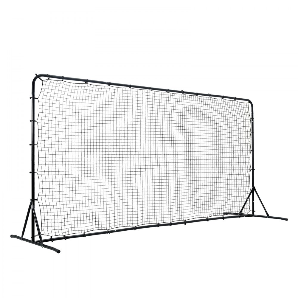 VEVOR Portería de Fútbol 366x121x183 cm Red Reboteadora de Fútbol Equipo Deportivo de Tubo de Hierro PE con Bolsa Portátil para Entrenamiento en Solitario, Entrenamiento en Equipo, Pases, Voleibol