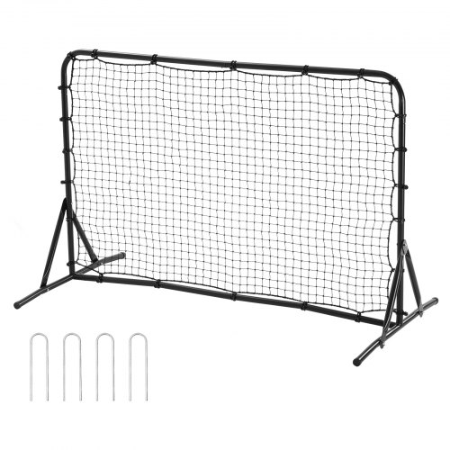 VEVOR Entrenador de Rebote de Fútbol de Hierro, Pared de Rebote de Fútbol Deportivo, Doble Cara, Fácil Montaje, Perfecto para Practicar en el Patio, Entrenamiento en Solitario, Pases, 38,1 x 38,1 mm