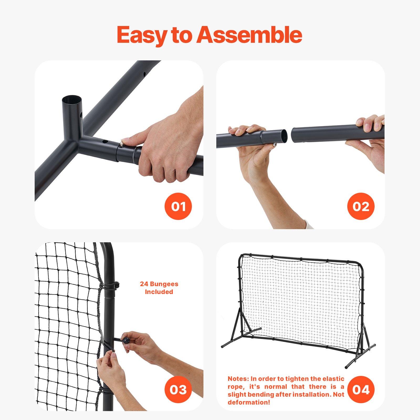 VEVOR Entrenador de Rebote de Fútbol de Hierro, Pared de Rebote de Fútbol Deportivo, Doble Cara, Fácil Montaje, Perfecto para Practicar en el Patio, Entrenamiento en Solitario, Pases, 38,1 x 38,1 mm