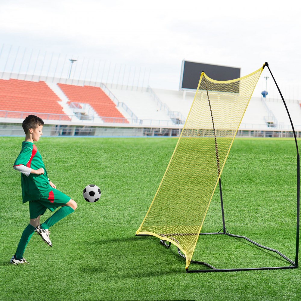 VEVOR Entrenador de Fútbol Portátil, Hierro y Poliéster, Pared de Rebote de Fútbol Deportivo con Bolsa Portátil, Perfecto para Entrenamiento en Solitario en Equipo, Pases, Voleas, 25,4 x 25,4 mm