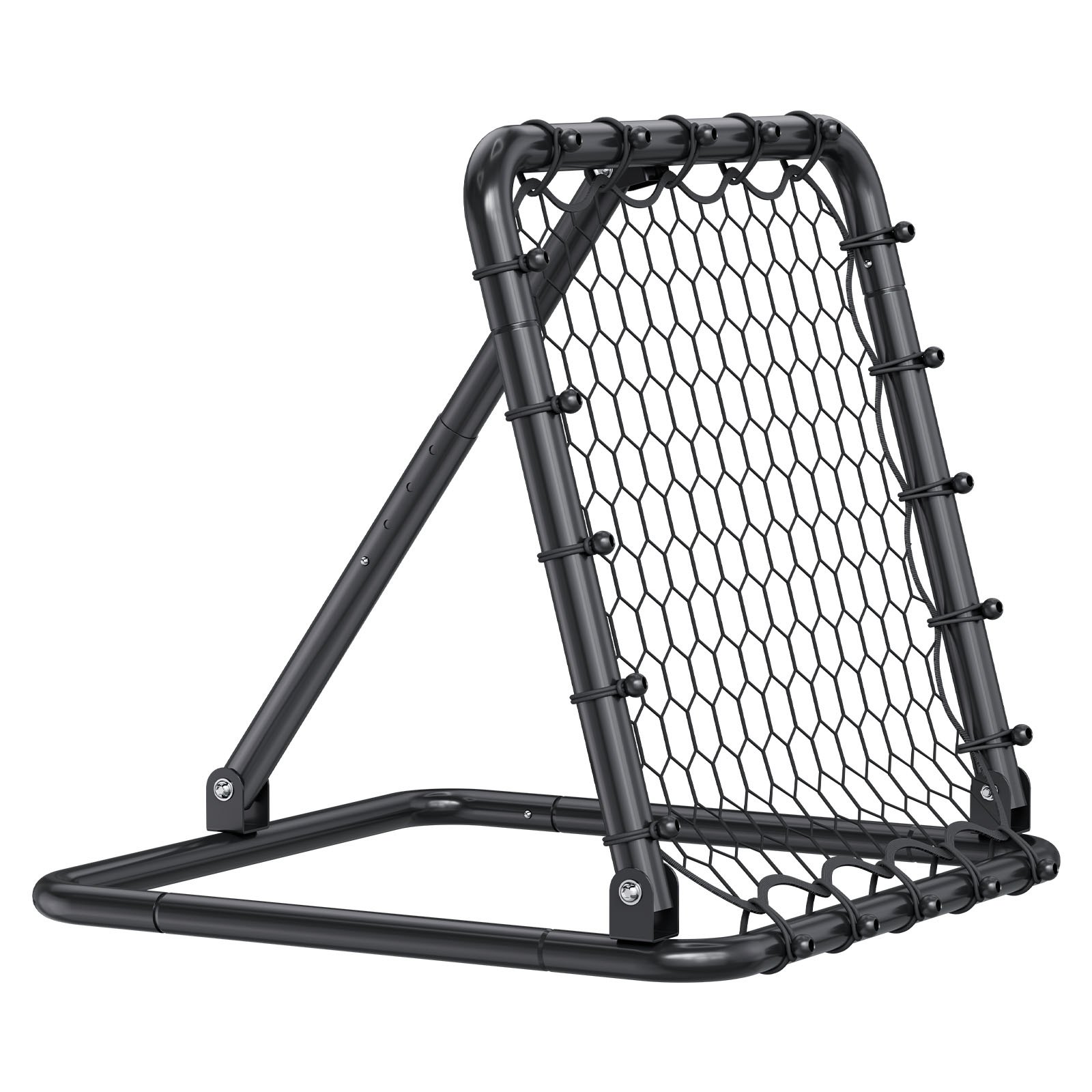 VEVOR Red de Rebote para Fútbol Portátil, Red de Portería con Ángulos Ajustables, Ayudas y Equipos a Niños, Adolescentes y Todas las Edades, Fácil Instalación y Almacenamiento Perfecto, 50,8 x 50,8 mm