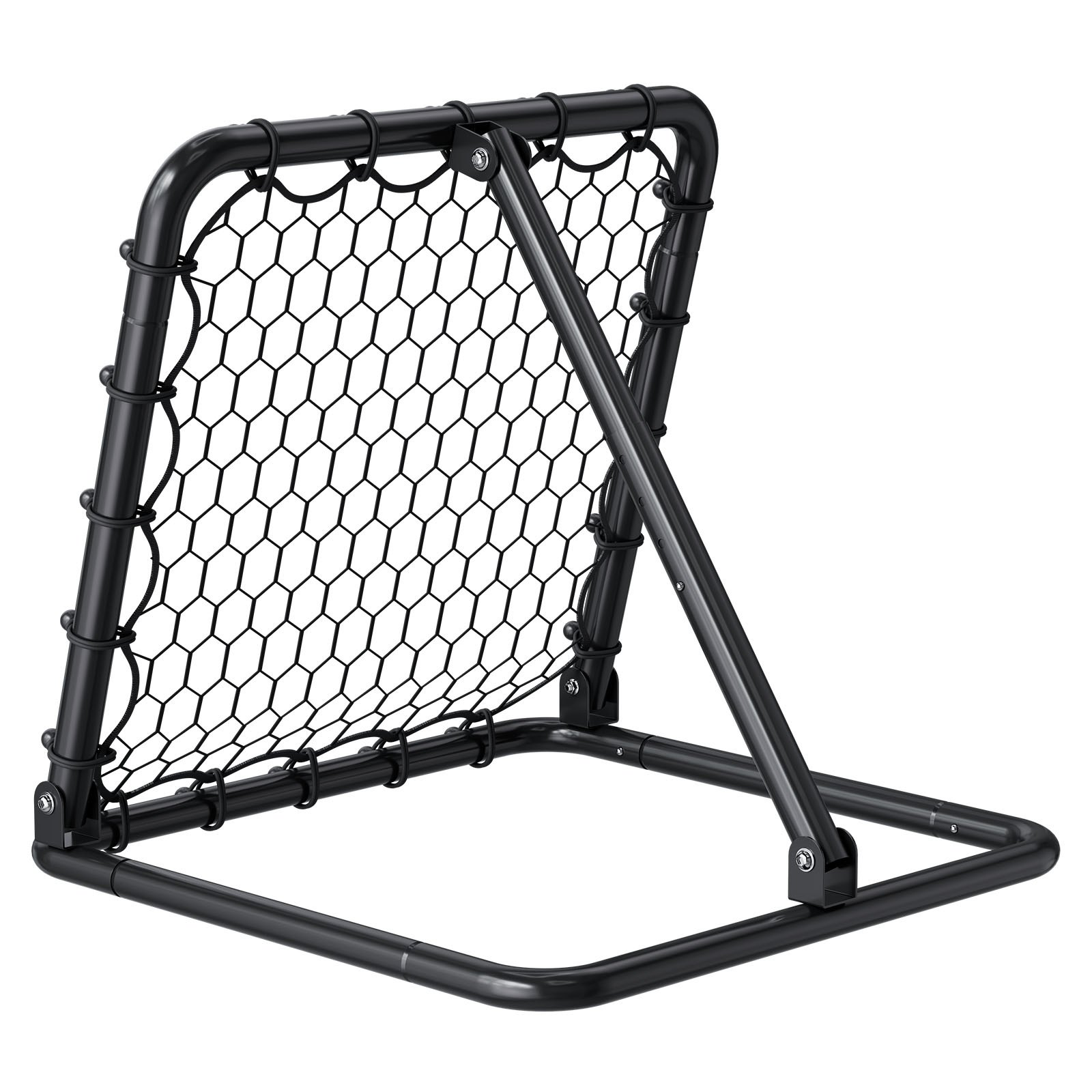 VEVOR Red de Rebote para Fútbol Portátil, Red de Portería con Ángulos Ajustables, Ayudas y Equipos a Niños, Adolescentes y Todas las Edades, Fácil Instalación y Almacenamiento Perfecto, 50,8 x 50,8 mm