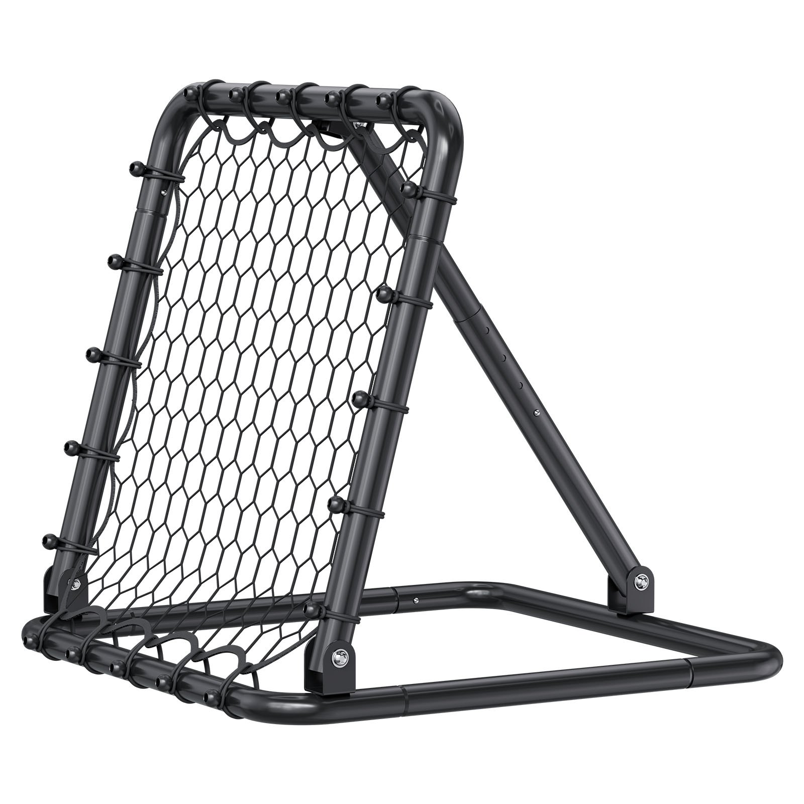 VEVOR Red de Rebote para Fútbol Portátil, Red de Portería con Ángulos Ajustables, Ayudas y Equipos a Niños, Adolescentes y Todas las Edades, Fácil Instalación y Almacenamiento Perfecto, 50,8 x 50,8 mm