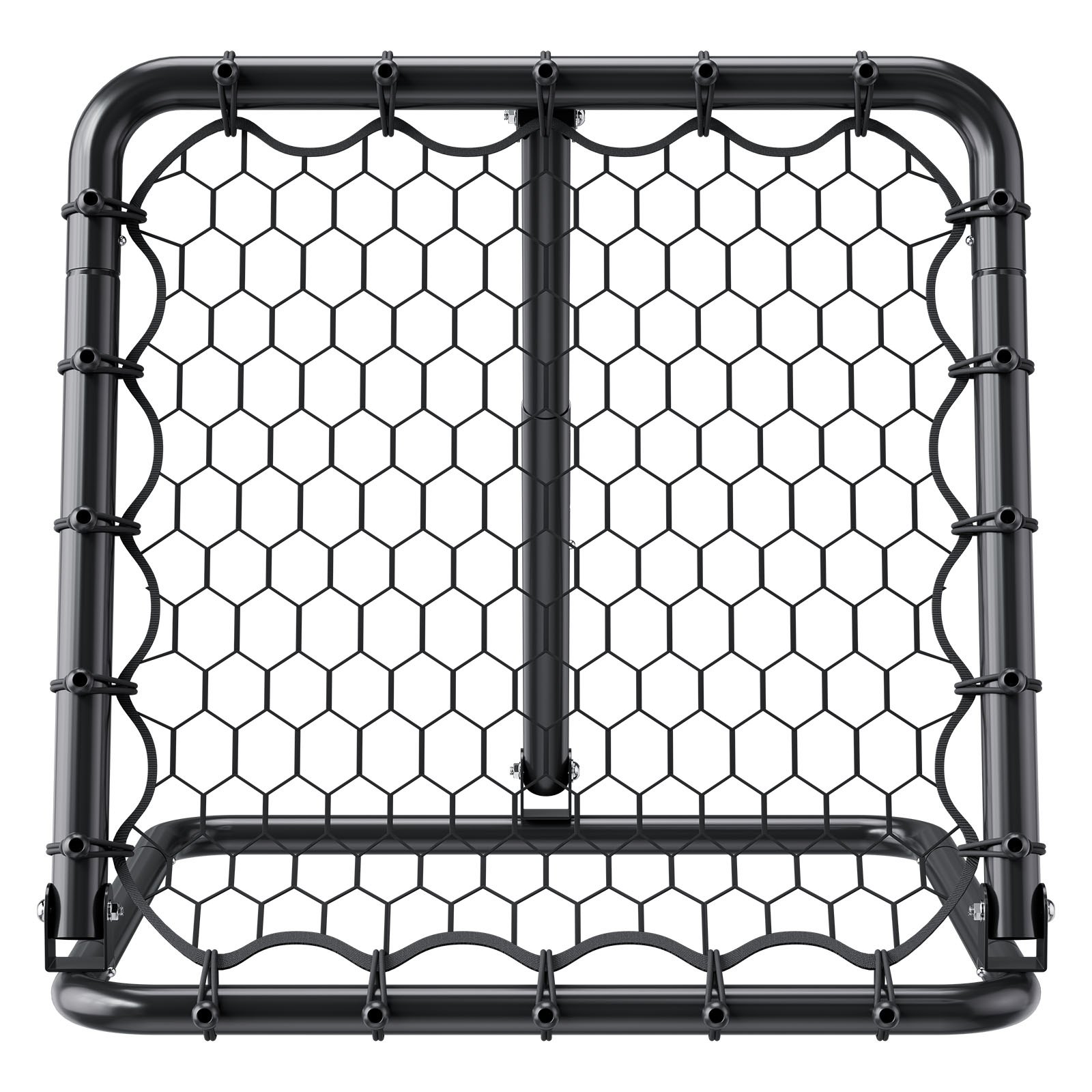 VEVOR Red de Rebote para Fútbol Portátil, Red de Portería con Ángulos Ajustables, Ayudas y Equipos a Niños, Adolescentes y Todas las Edades, Fácil Instalación y Almacenamiento Perfecto, 50,8 x 50,8 mm