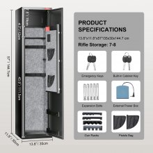 VEVOR Caja Fuerte para 7-8 Rifles con Teclado Digital Caja Fuerte de Arma con Casillero de Almacenamiento Incorporado y Estante Extraíble para Pistola y Pistola Larga en el Hogar