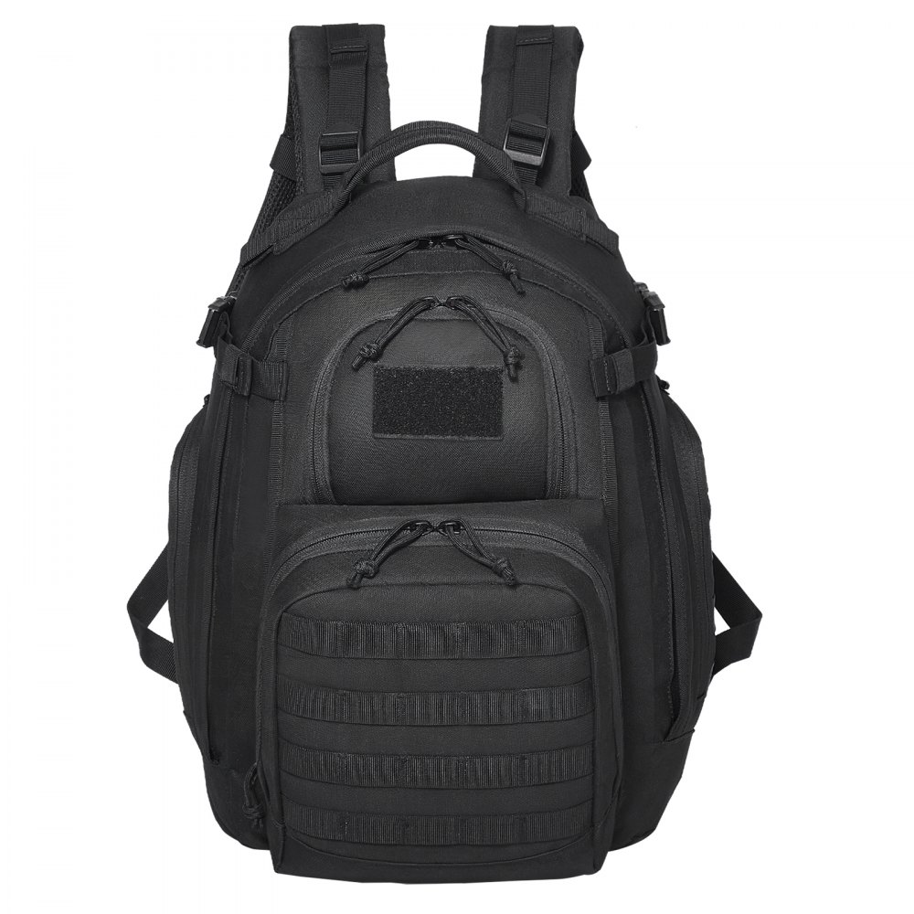 VEVOR Mochila Táctica de 25 L Mochila Táctica Militar de 320 x 260 x 450 mm con Diseño Molle y Almohadilla de Esponja, Mochila de Asalto del Ejército para Aventuras al Aire Libre, Senderismo, Negro