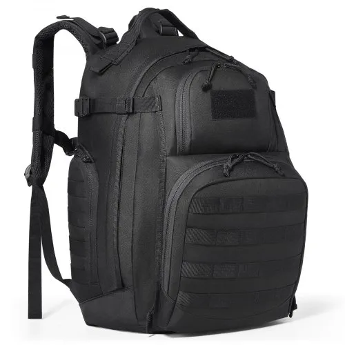 VEVOR Mochila Táctica de Viaje 40 L con Diseño Molle y Acolchado de Esponja, Bolsa de Viaje Militar Mochila Militar Bolsa de Equipo Mochila para Aventuras al Aire Libre, Senderismo, Caza, Negro