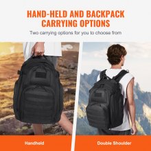VEVOR Mochila Táctica de Viaje 40 L con Diseño Molle y Acolchado de Esponja, Bolsa de Viaje Militar Mochila Militar Bolsa de Equipo Mochila para Aventuras al Aire Libre, Senderismo, Caza, Negro