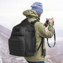 VEVOR Mochila Táctica de Viaje 40L con Modo Molle y Almohadilla de Esponja Negro