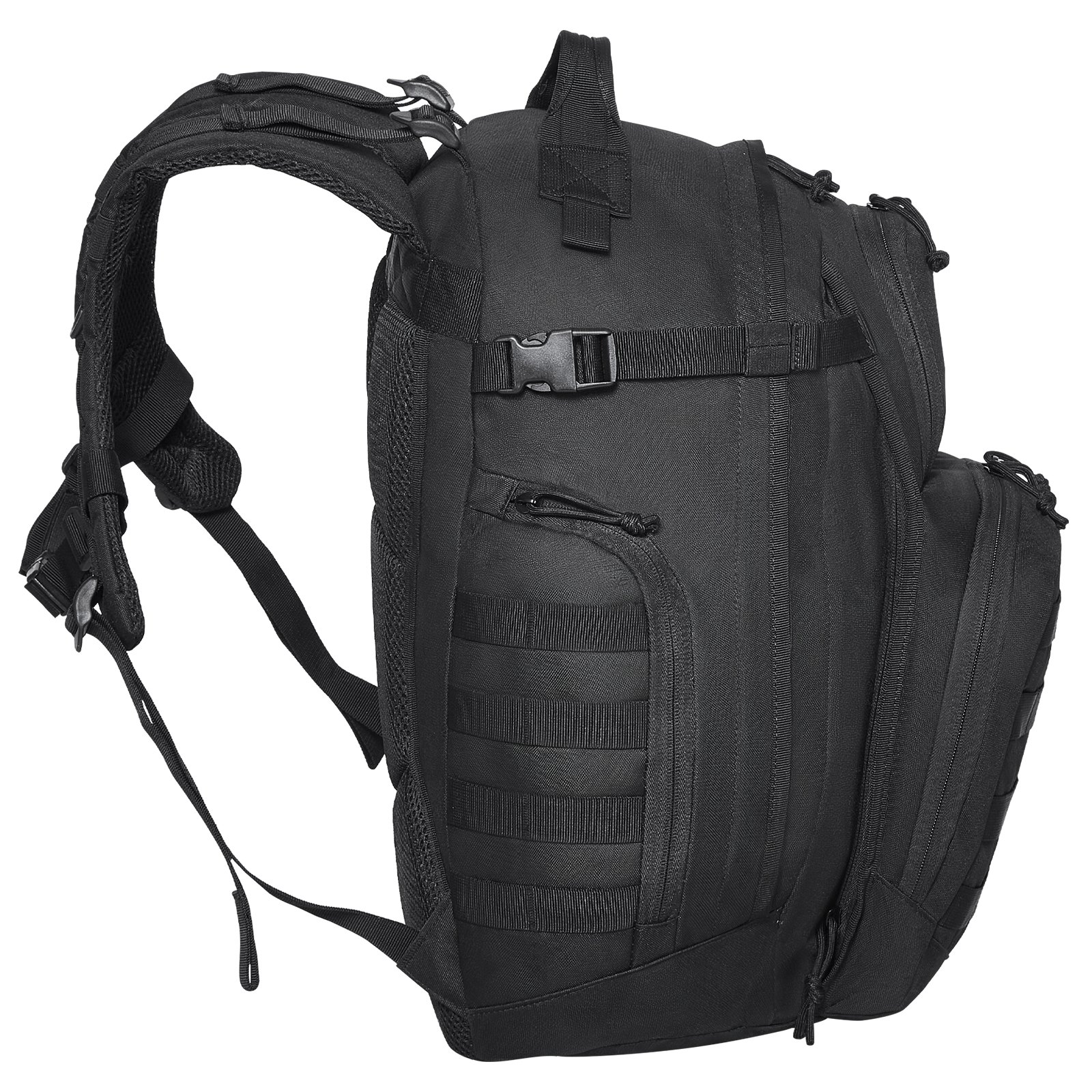 VEVOR Mochila Táctica de Viaje 40 L con Diseño Molle y Acolchado de Esponja, Bolsa de Viaje Militar Mochila Militar Bolsa de Equipo Mochila para Aventuras al Aire Libre, Senderismo, Caza, Negro