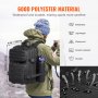 VEVOR Mochila Táctica 25 L con Modo Molle y 3 Compartimentos para Deporte, Negro