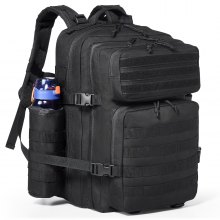 VEVOR Mochila Táctica 45 L con Modo Molle y 3 Compartimentos para Deporte, Negro