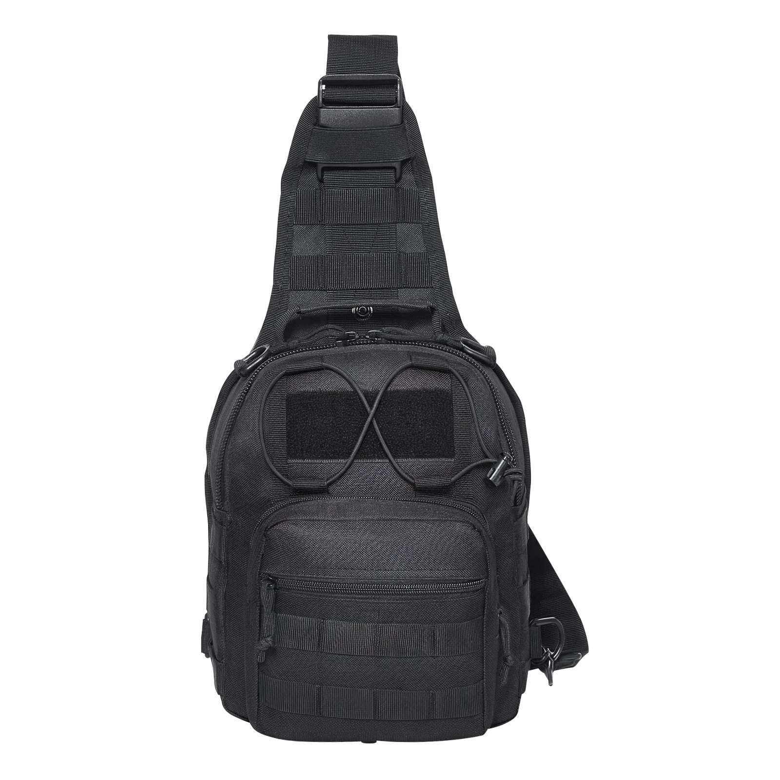 VEVOR Bolsa de Viaje Táctica Bolsa de Hombro 10 L con Diseño Molle y Múltiples Bolsillos, Bolsa de Viaje de Poliéster 600D Bolsa de Equipo Mochila para Deportes, Viajes, Camping, Ropa Fitness, Negro