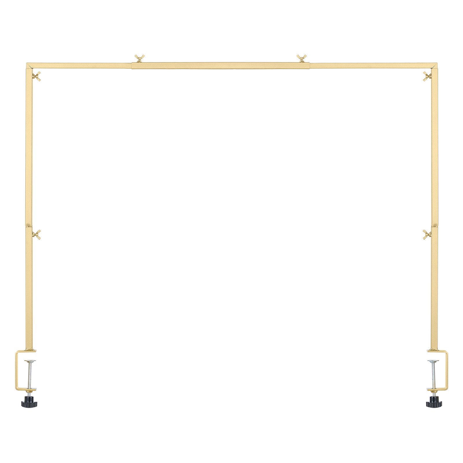 VEVOR Soporte para Barra de Mesa con Abrazaderas, Ajustable Alto de 330-1066,8 mm y Largo de 711,2-2489,2 mm, Marco para Arco de Globos de Mesa para Decoración de Cumpleaños, Fiestas, Dorado