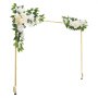 VEVOR Arco de Mesa, Ajustable de 711,2 a 2489,2 mm de Largo y de 330,2 a 1066,8 mm de Alto, con Varilla Decorativa y Flores, Marco de Globo Dorado para Decoración de Bodas, Cumpleaños y Navidad