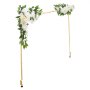 VEVOR Arco de Mesa, Ajustable de 711,2 a 2489,2 mm de Largo y de 330,2 a 1066,8 mm de Alto, con Varilla Decorativa y Flores, Marco de Globo Dorado para Decoración de Bodas, Cumpleaños y Navidad
