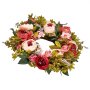 VEVOR Artificial Decorative Wreath, 48.26cm, Pink, decorated with peonies, hydrangeas, baby's breath, door wreath for all seasons, as decoration for home, walls, windows, festivals and weddings