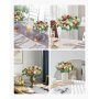 VEVOR Corona de Rosas Artificiales Realistas, Ideal como Centro de Mesa para San Valentín, Día de la Madre, Fiestas, Bodas y Decoración del Hogar, 10 Unidades, Rosas y Blancas, 340 x 340 x 90 mm