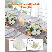 VEVOR Bolas de Flores a Centros de Mesa Boda 10 uds 240 x 240 x 120 mm Blanco