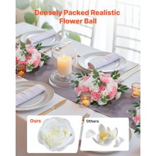 VEVOR Bolas de Flores para Centros de Mesa de Boda Rosa y Blanco 10 Unidades