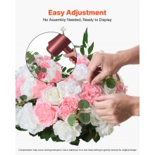 VEVOR Bolas de Flores para Centros de Mesa de Boda Rosa y Blanco 10 Unidades