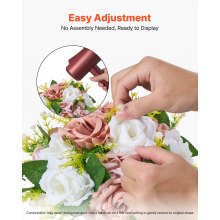 VEVOR Bolas de Flores para Centros de Mesa de Boda Rosa Blanco 24 cm Diámetro