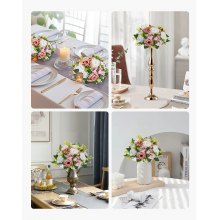 VEVOR Bolas de Flores para Centros de Mesa de Boda Rosa Blanco 24 cm Diámetro