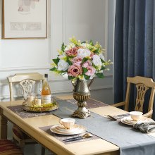 VEVOR Bolas de Flores para Centros de Mesa de Boda Rosa Blanco 24 cm Diámetro