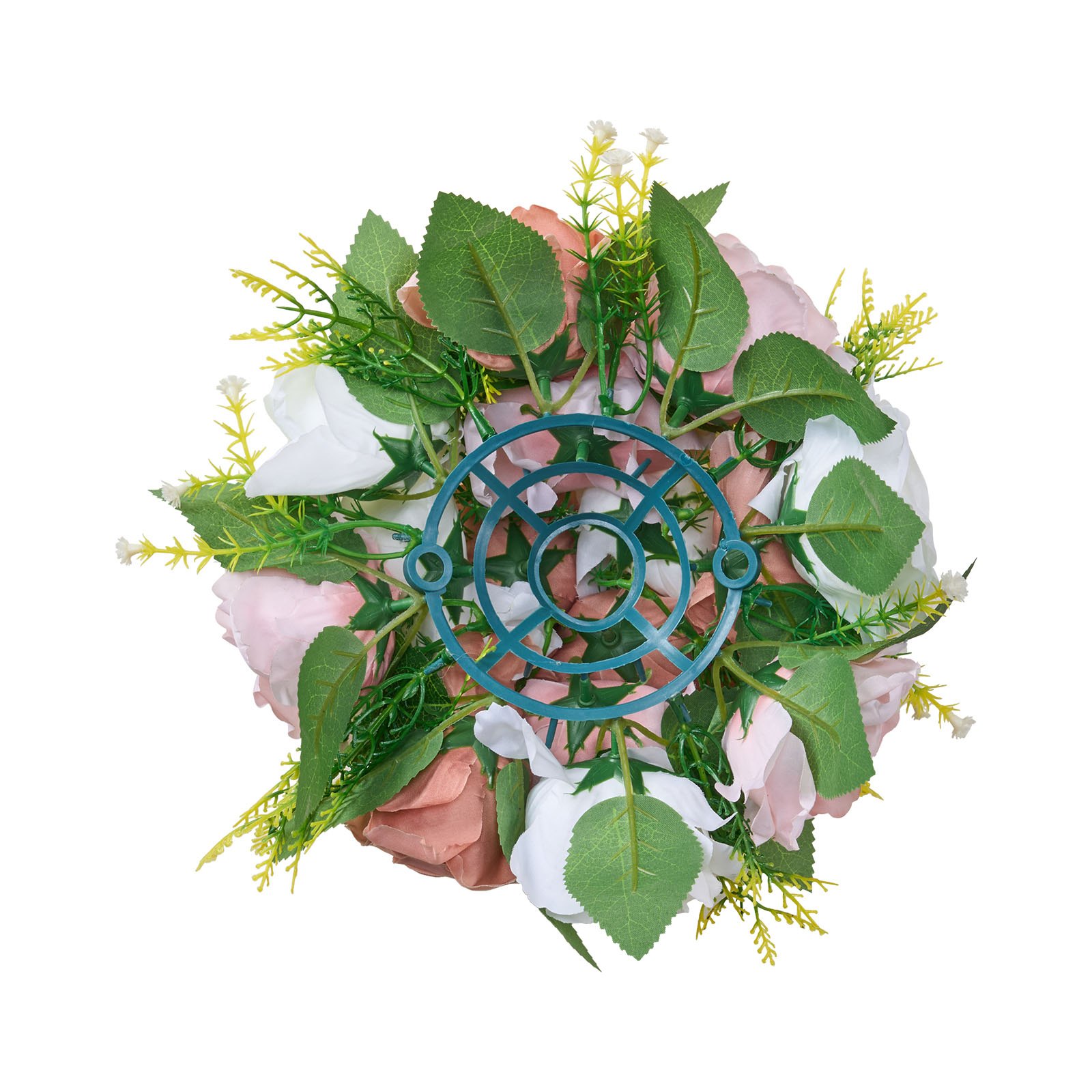 VEVOR Ramo de Bolas de Flores Artificiales, 10 Unidades, 24 cm de Diámetro, Ideales para Centros de Mesa de Boda, Arreglos de Rosas Exuberantes para Decoración del Hogar, Color Rosa y Blanca