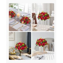 VEVOR Bolas de Flores a Centros de Mesa de Boda 10 uds 240 x 240 x 120 mm Rojo