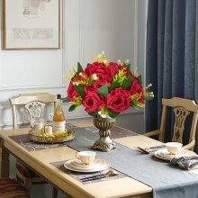 VEVOR Bolas de Flores a Centros de Mesa de Boda 10 uds 240 x 240 x 120 mm Rojo
