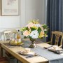 VEVOR Ramo de Bolas de Flores Artificiales, 10 uds, 24 cm Diámetro, Ideal para Centros de Mesa de Boda, Arreglos de Rosas para Decoración del Hogar, Color Champán y Blanco, 240 x 240 x 120 mm