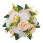 VEVOR Ramo de Bolas de Flores Artificiales, 10 uds, 24 cm Diámetro, Ideal para Centros de Mesa de Boda, Arreglos de Rosas para Decoración del Hogar, Color Champán y Blanco, 240 x 240 x 120 mm
