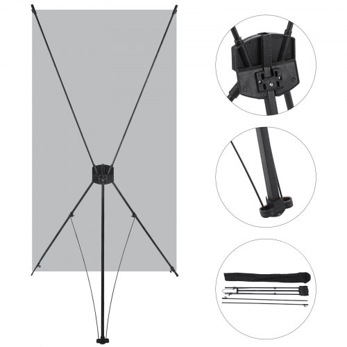 Banner Exposición Soporte Soporte Para Trípode Publicidad Promoción 24*63inch