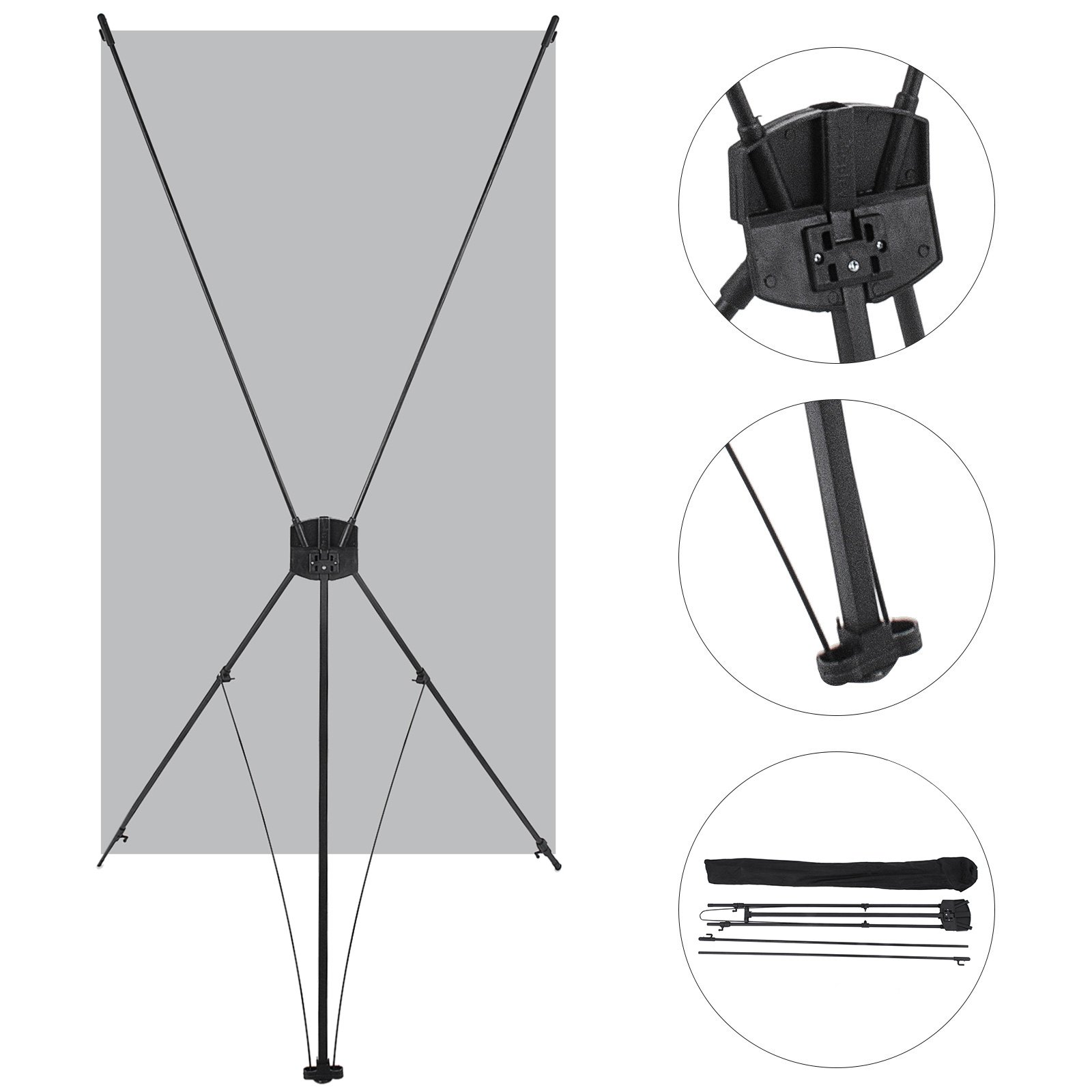 Banner Exposición Soporte Soporte Para Trípode Publicidad Promoción 24*63inch