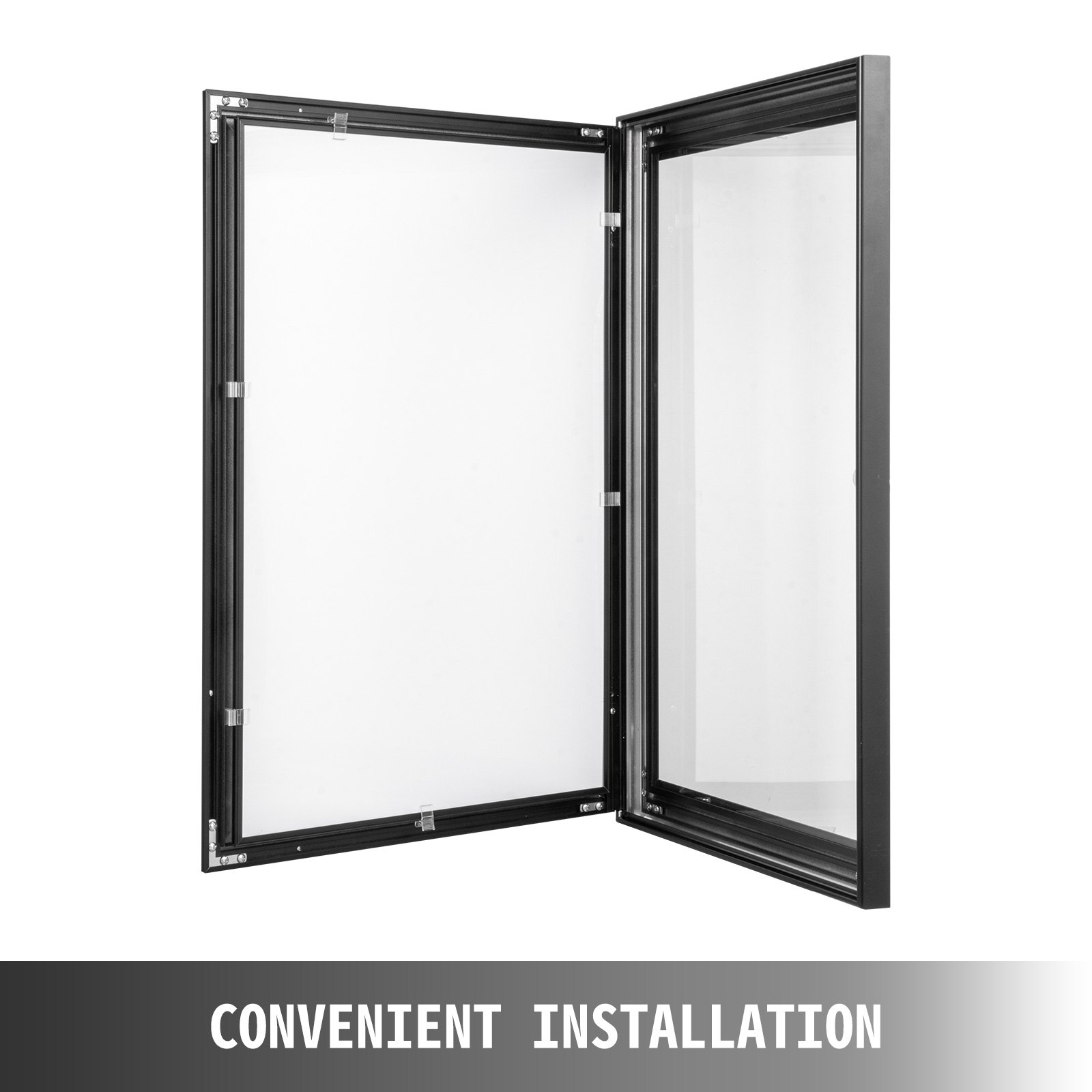 VEVOR A3 con Marco de Póster con Cerradura 49 X 36,7cm, de Acero Vitrina Negra a Prueba de Agua, Marco del Cartel Bloqueable Montado en Pared con 4 Clips de Retención para Cines Boutiques y Ferias