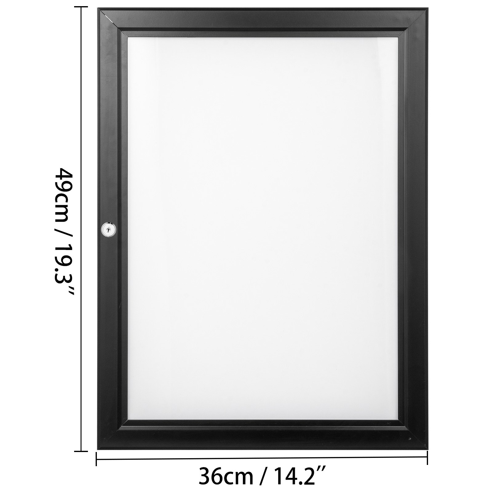 VEVOR A3 con Marco de Póster con Cerradura 49 X 36,7cm, de Acero Vitrina Negra a Prueba de Agua, Marco del Cartel Bloqueable Montado en Pared con 4 Clips de Retención para Cines Boutiques y Ferias