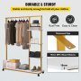 VEVOR Perchero de Ropa 4 Niveles 120x36x160 cm Perchero de Burro Independiente Material de Metal y Madera MDF Capacidad de 180 lbs Perchero de Ropa Resistente con Ruedas para Uso Doméstico o Comercial