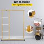 VEVOR Perchero de Ropa 4 Niveles 120x36x160 cm Perchero de Burro Independiente Material de Metal y Madera MDF Capacidad de 180 lbs Perchero de Ropa Resistente con Ruedas para Uso Doméstico o Comercial
