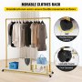 Perchero VEVOR con ruedas giratorias flexibles para guardar ropa, zapatos y bolsos.