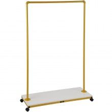 VEVOR Perchero de Ropa 100 x 36 x 150 cm Perchero de Burro Independiente Material de Metal y Madera MDF, Capacidad de 150 lbs Perchero de Ropa Resistente con Ruedas para Uso Doméstico o Comercial