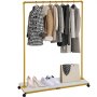 VEVOR Perchero de Ropa 120 x 36 x 160 cm Perchero de Burro Independiente Material de Metal y Madera MDF, Capacidad de 150 lbs Perchero de Ropa Resistente con Ruedas para Uso Doméstico o Comercial