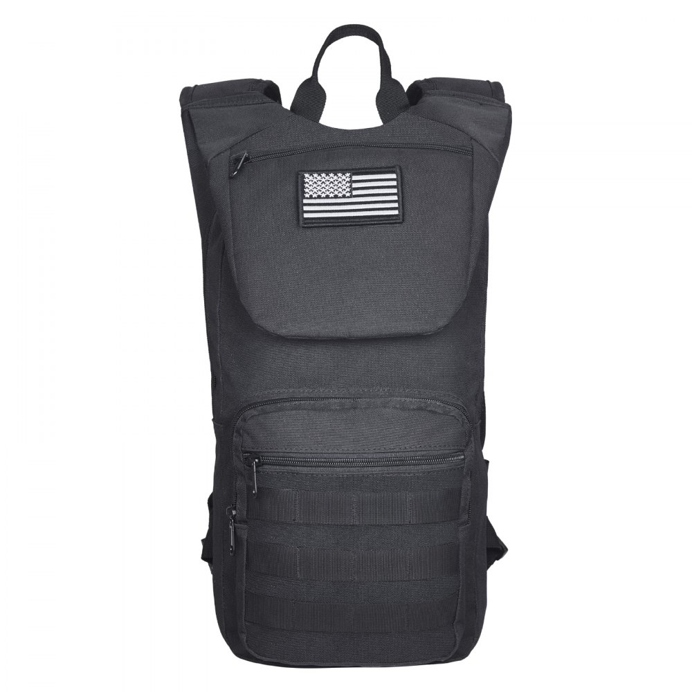 VEVOR Mochila de Hidratación, Mochila de Agua con Depósito de Agua de TPU de 3 L, con Almacenamiento para Hombres y Mujeres, para Senderismo, Correr, Ciclismo, Acampada, Negro, 470 x 210 x 120 mm
