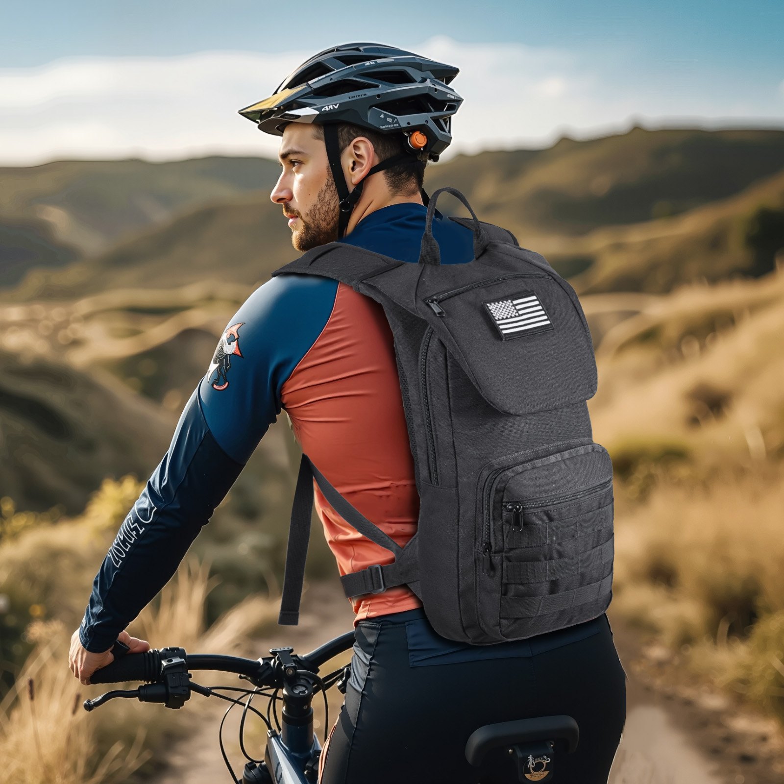 VEVOR Mochila de Hidratación, Mochila de Agua con Depósito de Agua de TPU de 3 L, con Almacenamiento para Hombres y Mujeres, para Senderismo, Correr, Ciclismo, Acampada, Negro, 470 x 210 x 120 mm