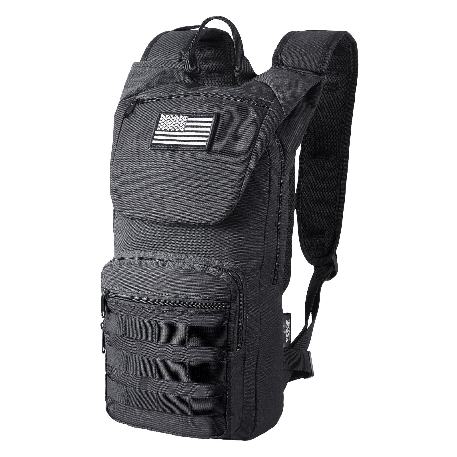 VEVOR Mochila de Hidratación, Mochila de Agua con Depósito de Agua de TPU de 3 L, con Almacenamiento para Hombres y Mujeres, para Senderismo, Correr, Ciclismo, Acampada, Negro, 470 x 210 x 120 mm