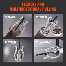 VEVOR Extractor de cojinetes de 3 mordazas, 4 piezas, extractor de cojinetes de tracción de acero, apertura del extractor de cubos de rueda 76,2/101,6/152,4/203,2 mm para mantenimiento