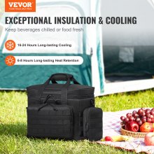 VEVOR Bolsa Térmica Táctica de 20 L con Diseño Molle y Múltiples Bolsillos Negro