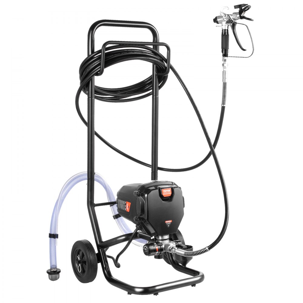 VEVOR Pulverizador de pintura sin aire enrollable 750W 3000psi, pulverizadores de pintura Máquina de pintura en aerosol Sistema de pulverizador de pintura sin aire de alta presión con manguera de 7.6 m