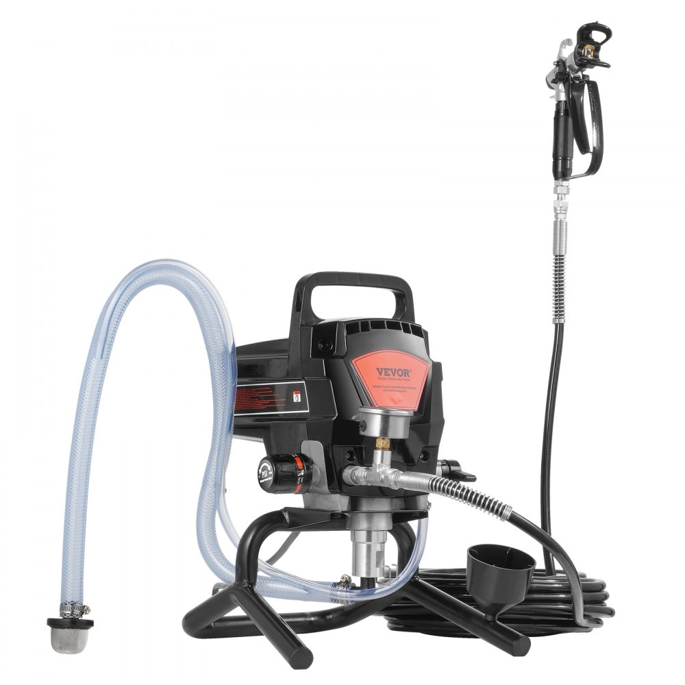 VEVOR Pulverizador de Pintura 950 W Máquinas Pintura Airless 2 L/min Pistola de Pulverización Eléctrica sin Aire Presión Máxima 3000 PSI con Manguera de 15 m para Pared, Mueble, Exterior, Interior